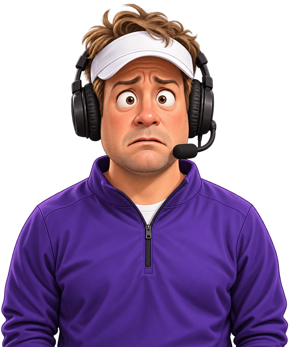 Stylized worried football coach